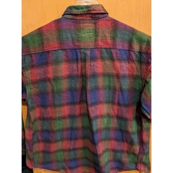 Tru Fit‎ Shirt Mens medium Flannel rainbow Plaid Long Sleeve Soft Cotton - Picture 2 of 4